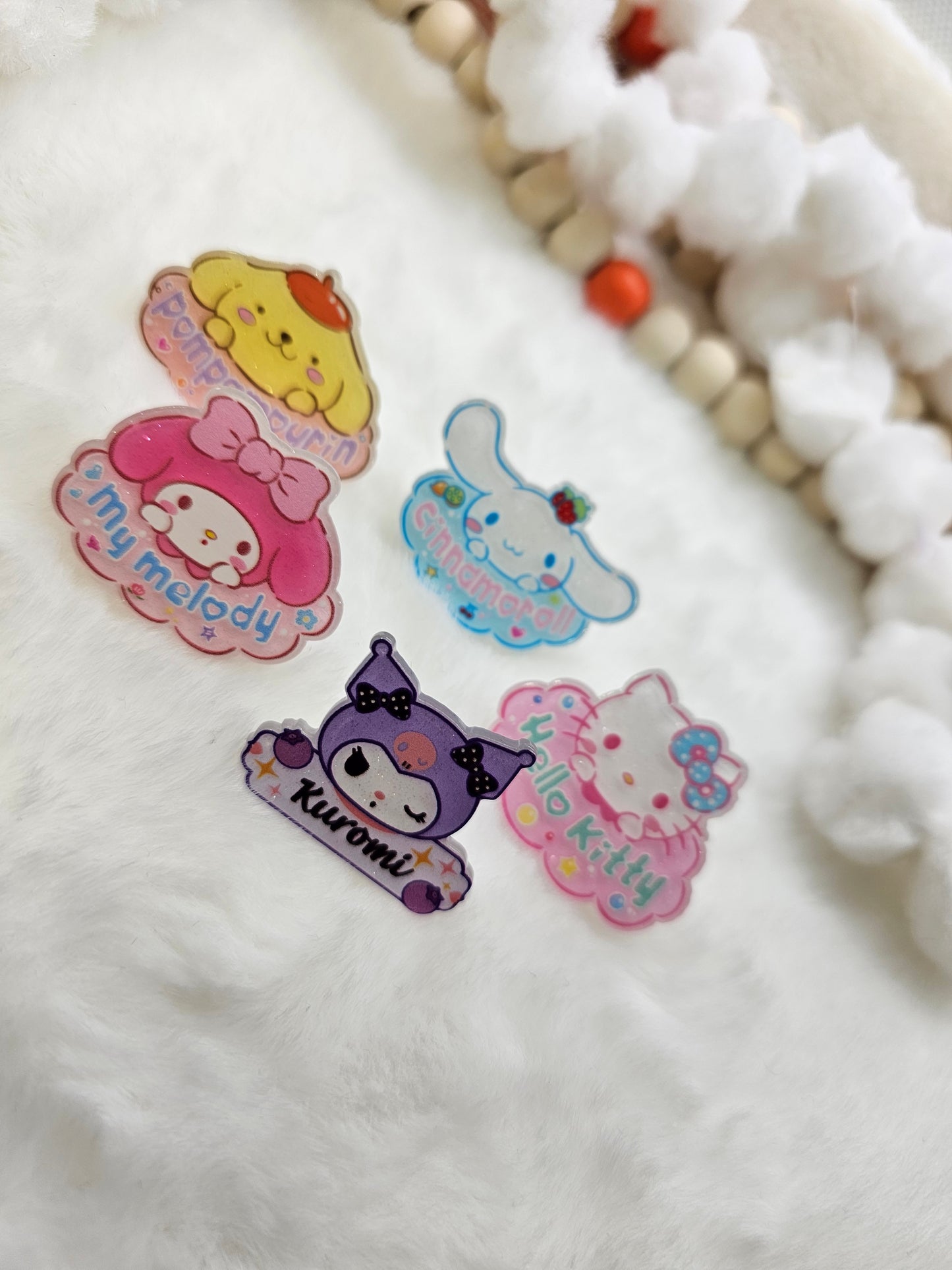 Acrylics sanrio bundle 5pcs - Straw/pencil or pen charms