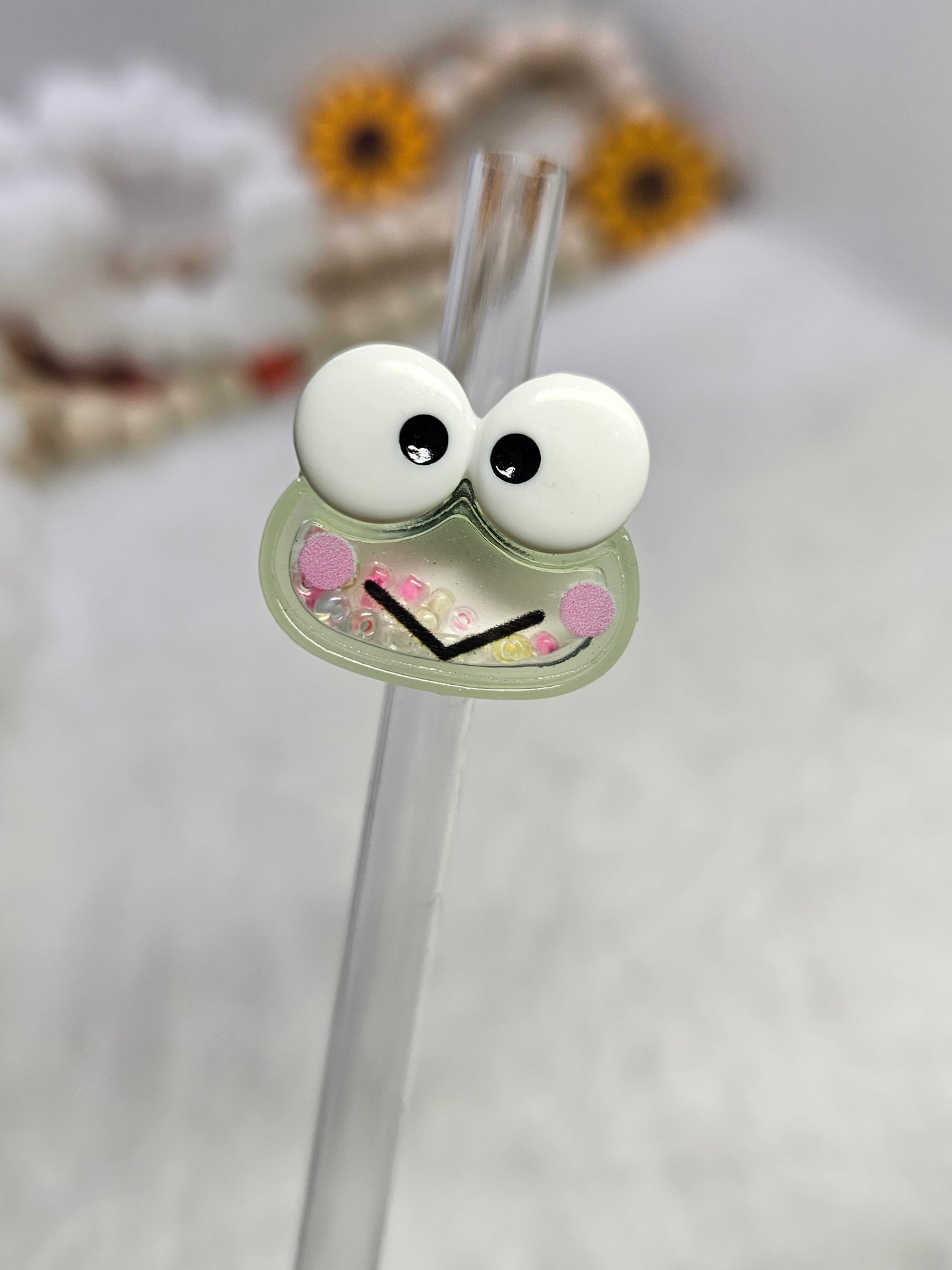 Resin charm keroppi shakers Straw/pencil or pen charms