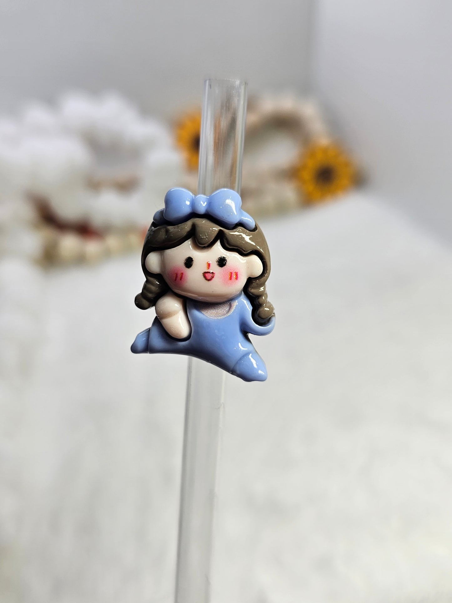 Resin charm Yoga girl 02 Straw/pencil or pen charms