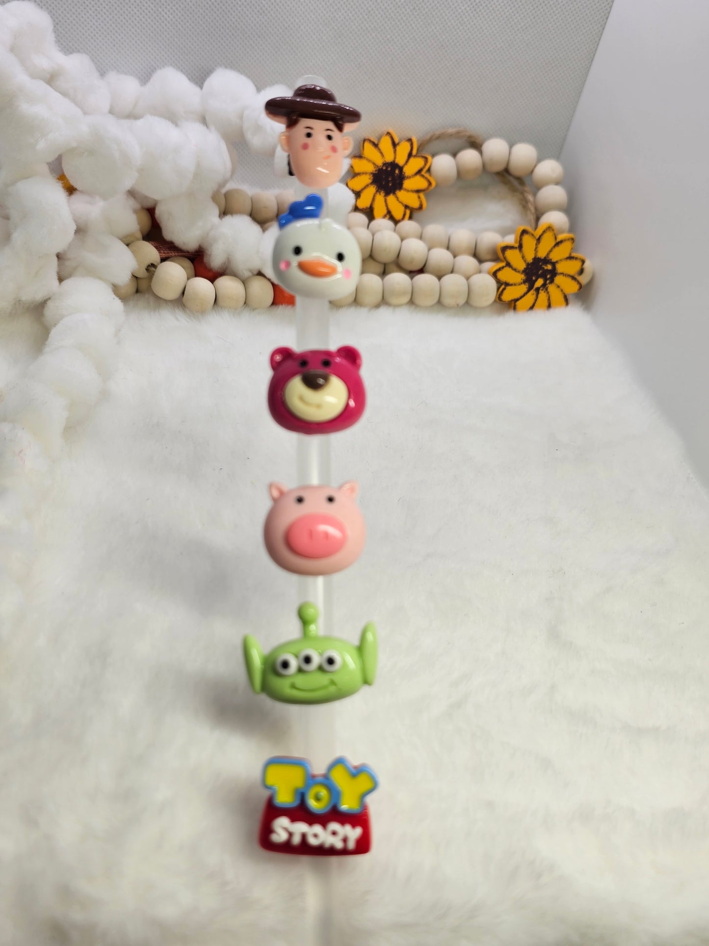 Resin charm toy story bundle 6pcs Straw/pencil or pen charms