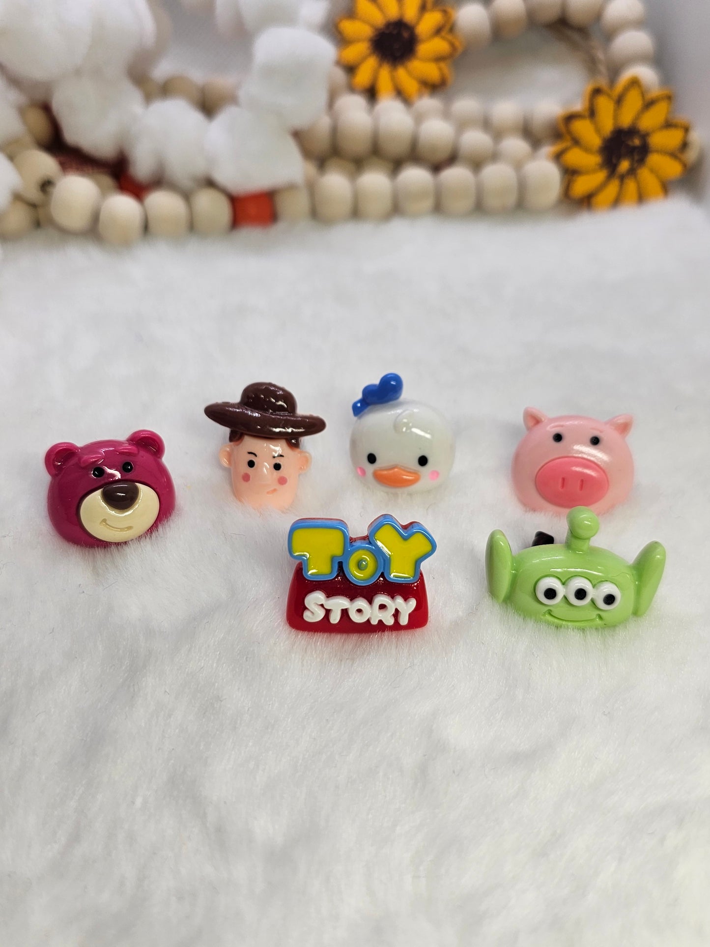 Resin charm toy story bundle 6pcs Straw/pencil or pen charms