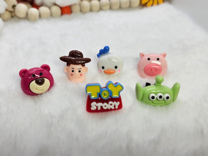 Resin charm toy story bundle 6pcs Straw/pencil or pen charms