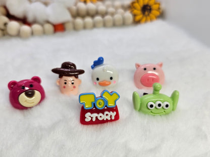 Resin charm toy story bundle 6pcs Straw/pencil or pen charms