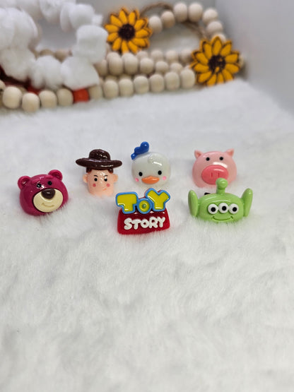 Resin charm toy story bundle 6pcs Straw/pencil or pen charms