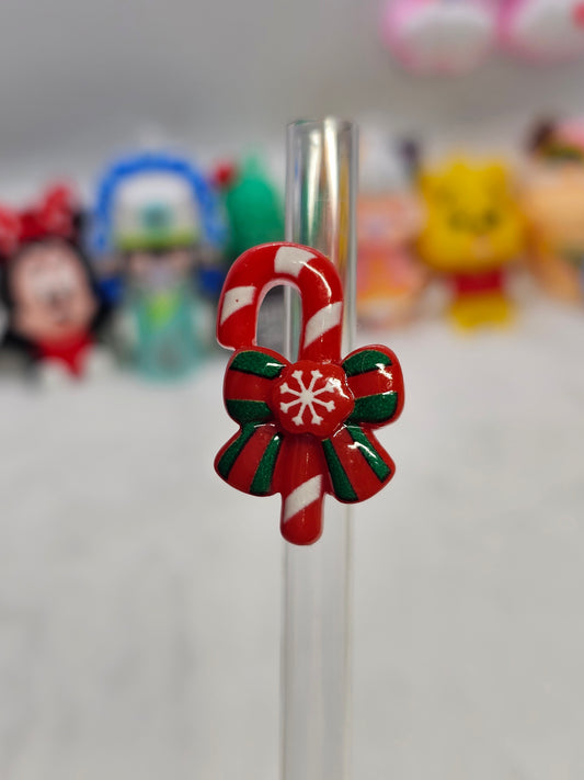 Resin candy cane Straw/pencil or pen charms