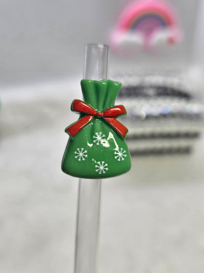 Resin Charm Christmas gift bag- Straw/pencil or pen charms