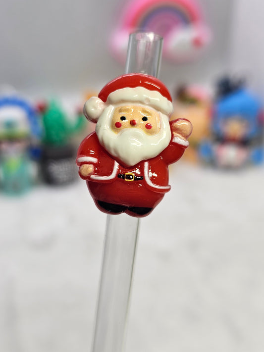 Resin Charms Santa- Straw/pencil or pen charms