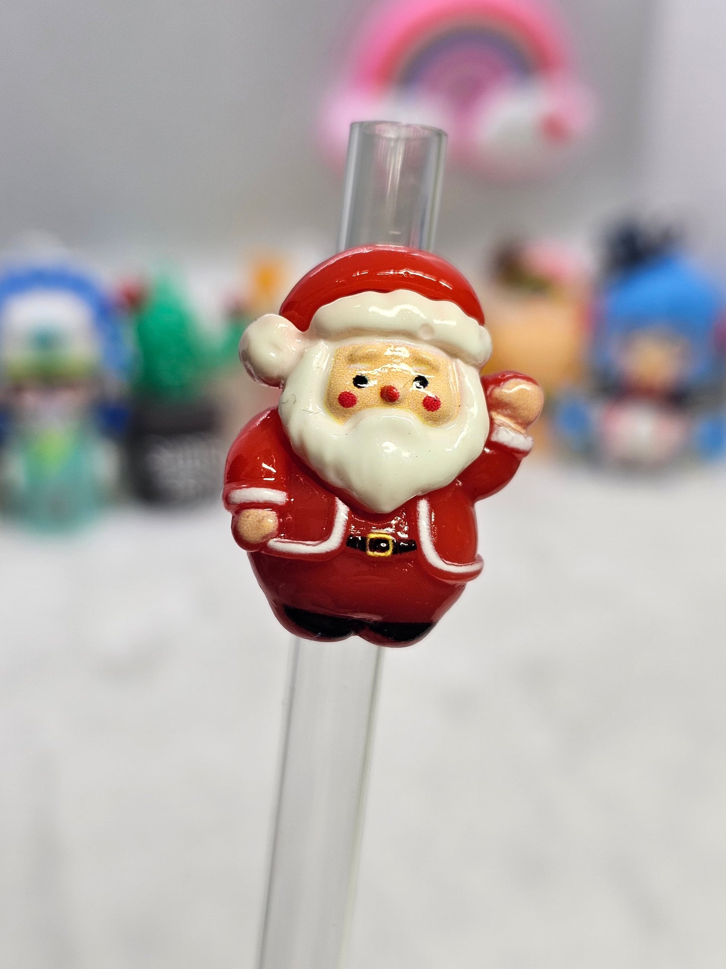 Resin Charms Santa- Straw/pencil or pen charms