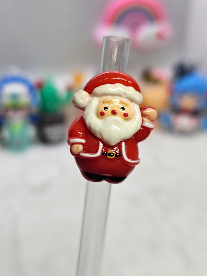 Resin Charms Santa- Straw/pencil or pen charms