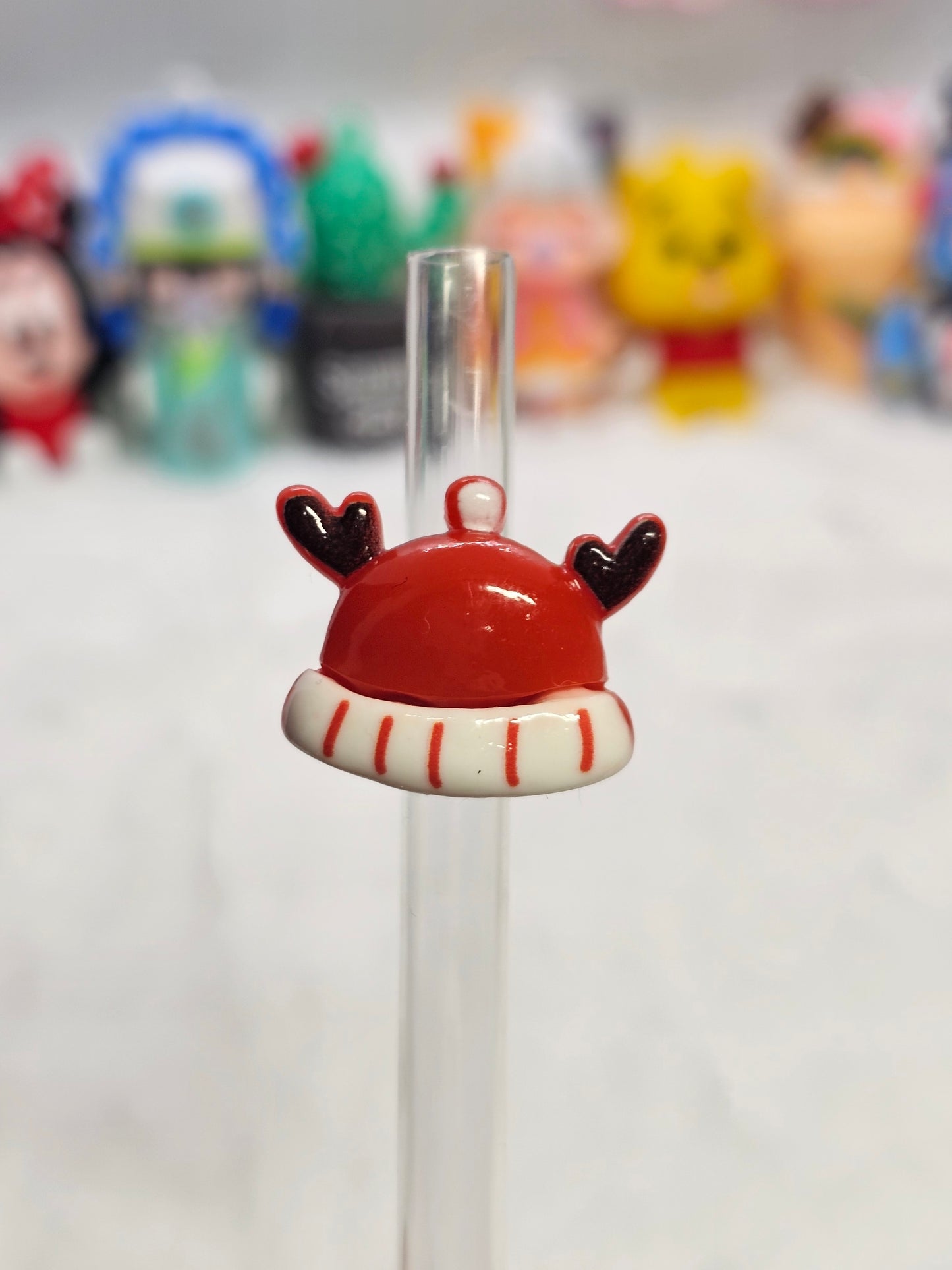 Reindeer  hat- Straw/pencil or pen charms