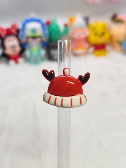 Reindeer  hat- Straw/pencil or pen charms