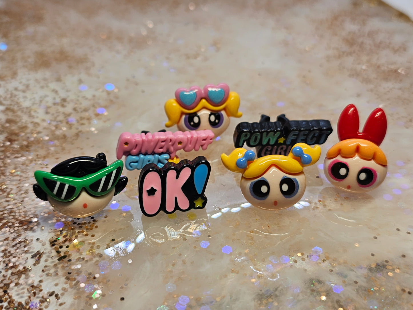 Powerpuff girls bundle 7pcs - Straw/pencil or pen charms