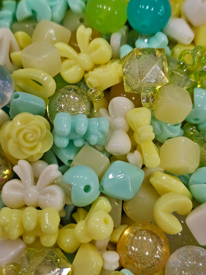 Yellow green bead mix 100g each pack