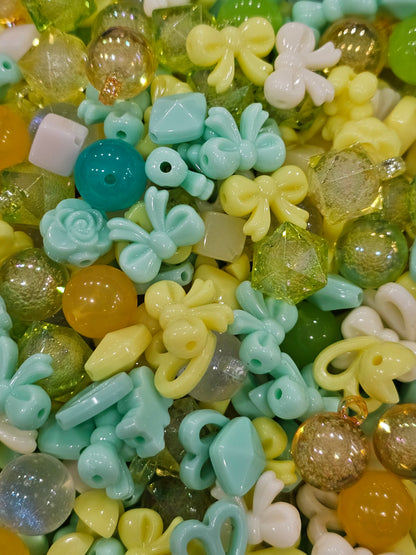 Yellow green bead mix 100g each pack