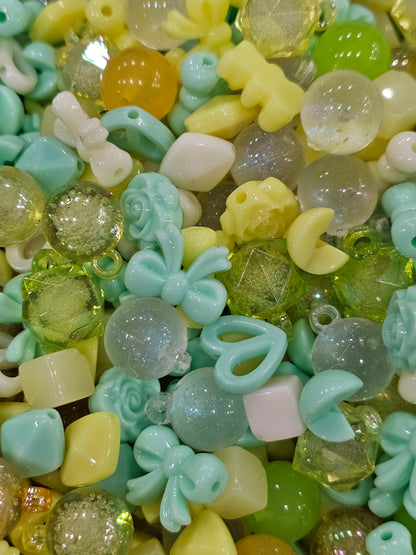 Yellow green bead mix 100g each pack