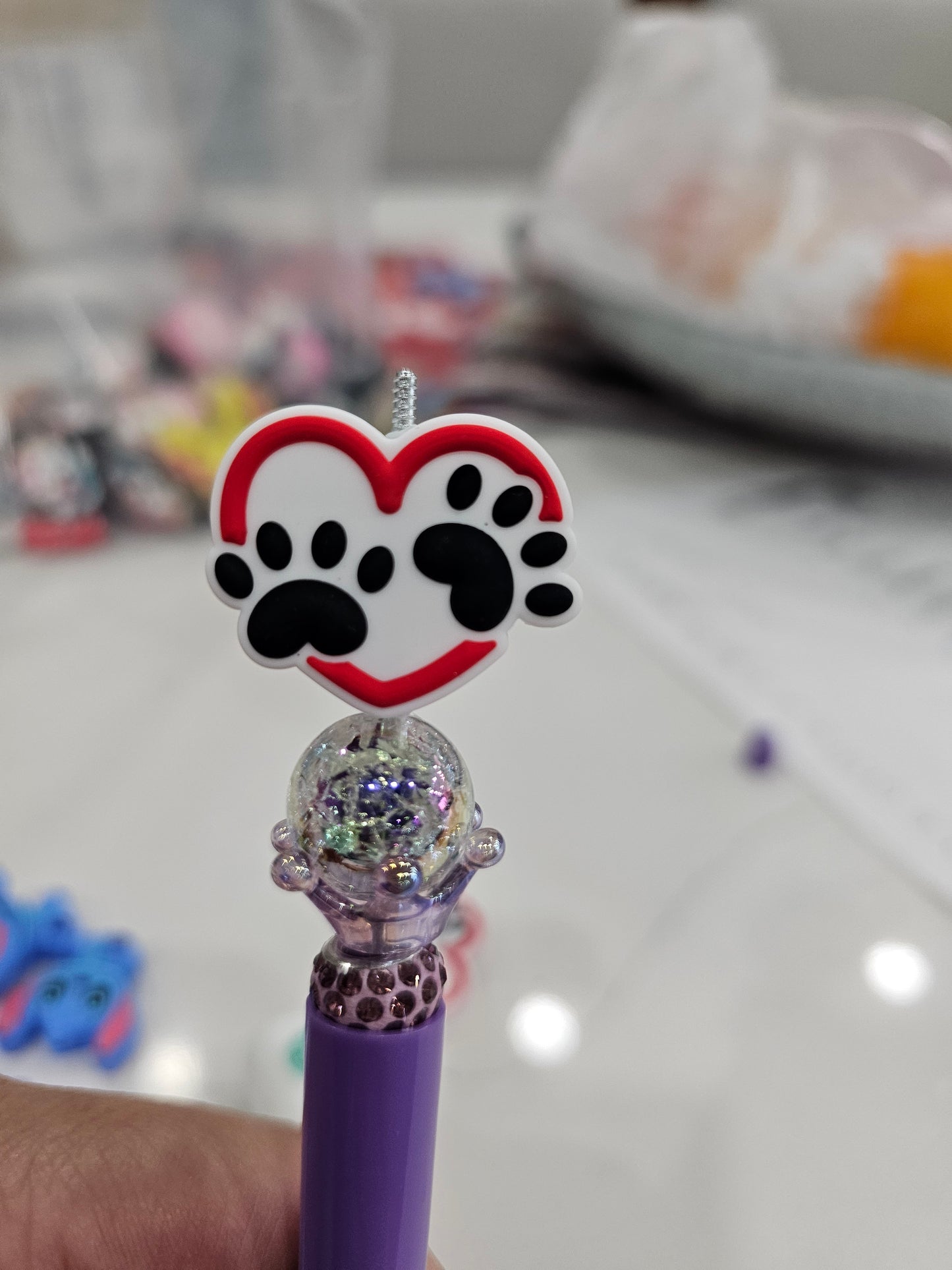 Paws heart  -Beadable pen