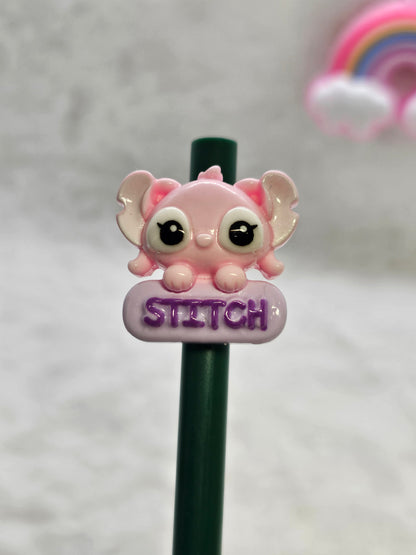 Pink Stitch - Straw/pencil or pen charms