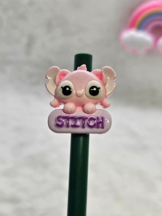 Pink Stitch - Straw/pencil or pen charms