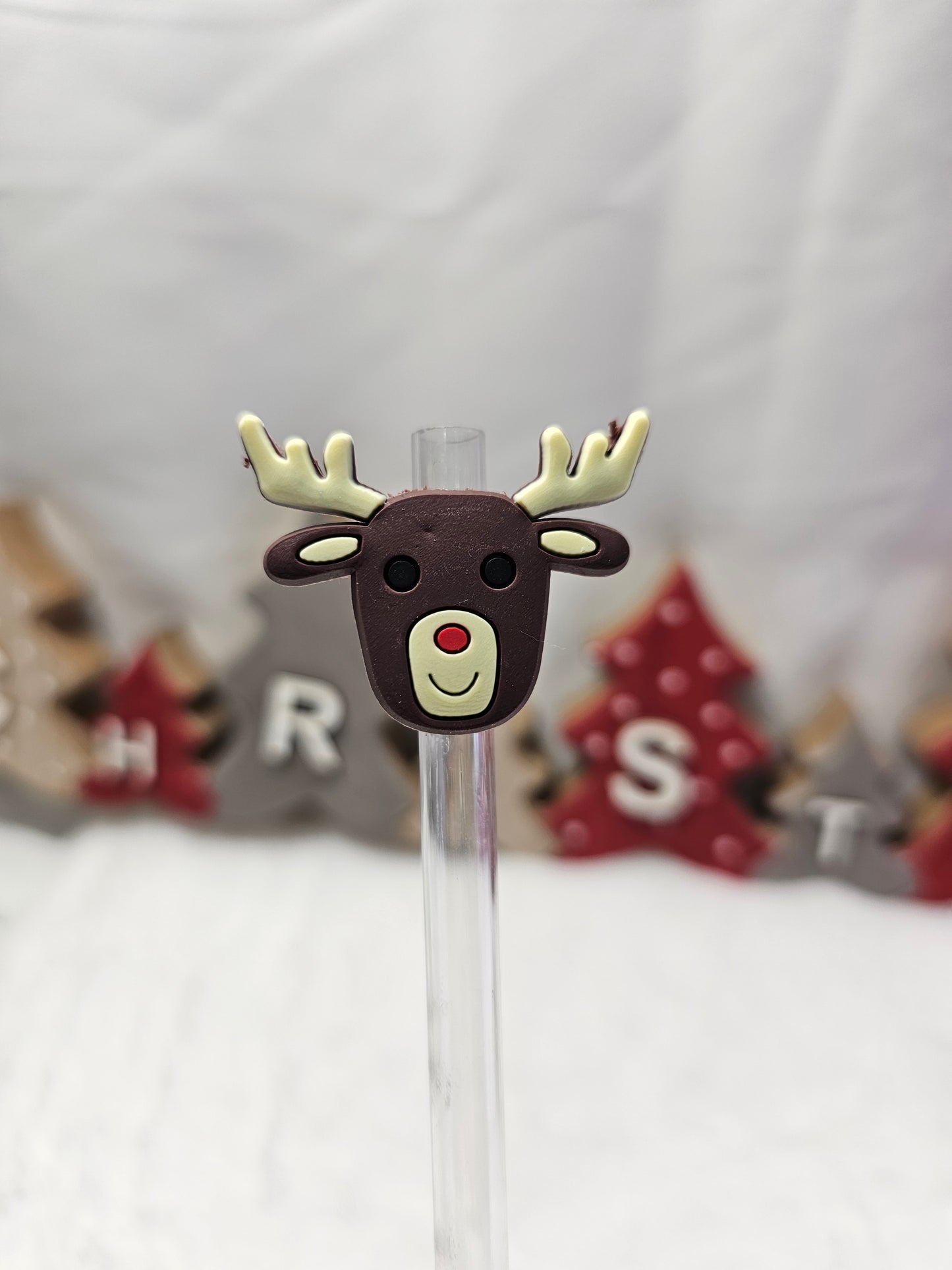 Reindeer- Straw/pencil or pen charms