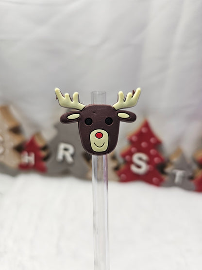 Reindeer- Straw/pencil or pen charms