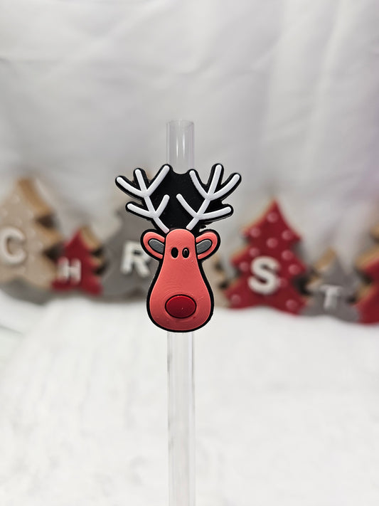 Reindeer 002- Straw/pencil or pen charms