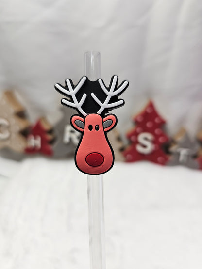 Reindeer 002- Straw/pencil or pen charms