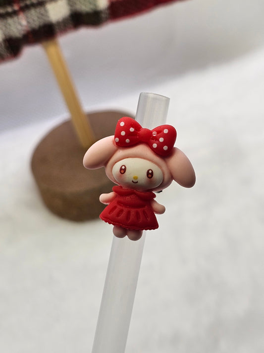 My Melo Red Dress- Straw/pencil or pen charms