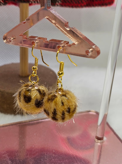 Brown leopard earrings