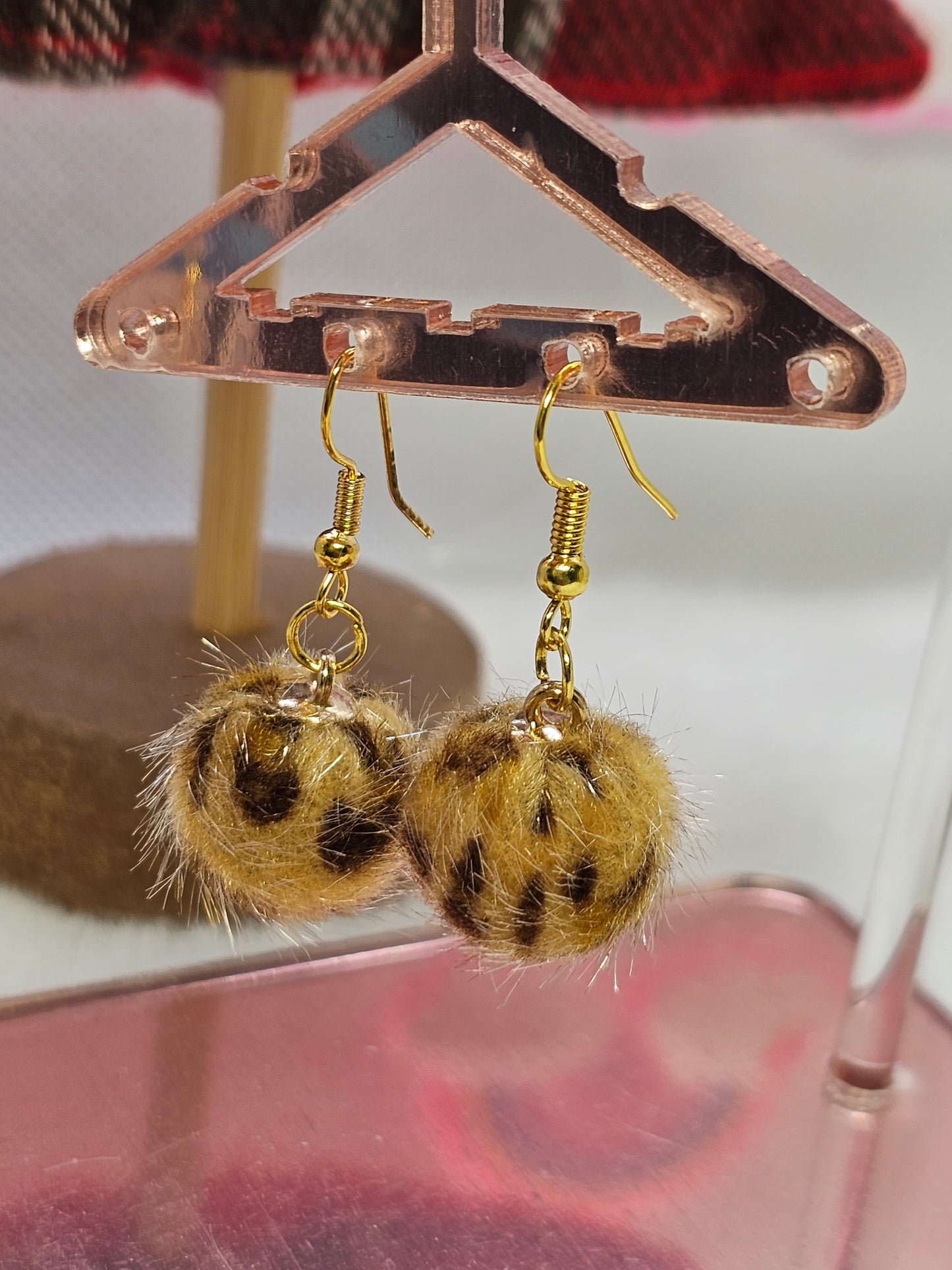 Brown leopard earrings