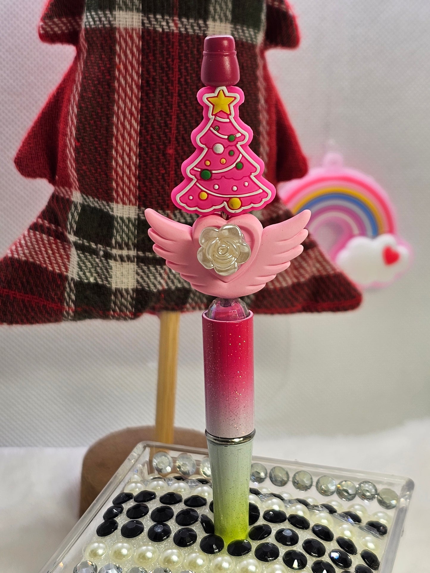 Pink Christmas -Beadable pen