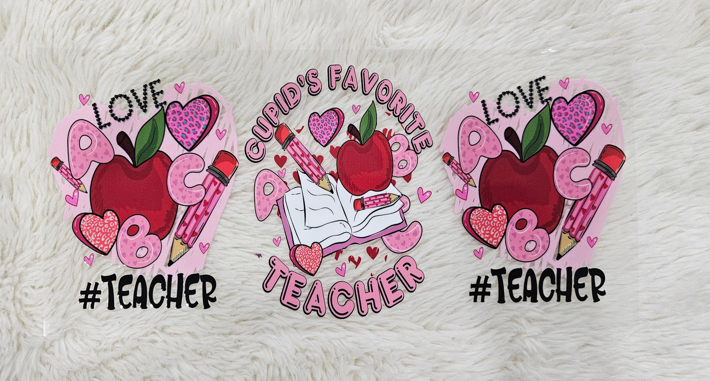 Cupid's favorite teacher apple  - UV DTF WRAP