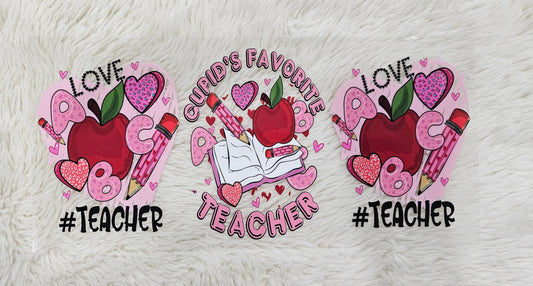 Cupid's favorite teacher apple  - UV DTF WRAP