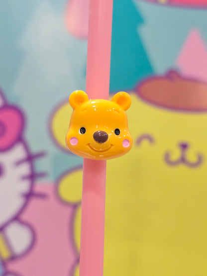 Winnie Bear - Straw/pencil or pen charms