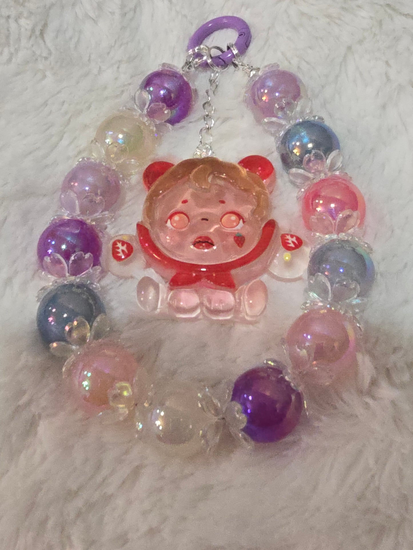 SP red luminous clear phone chain/car chain