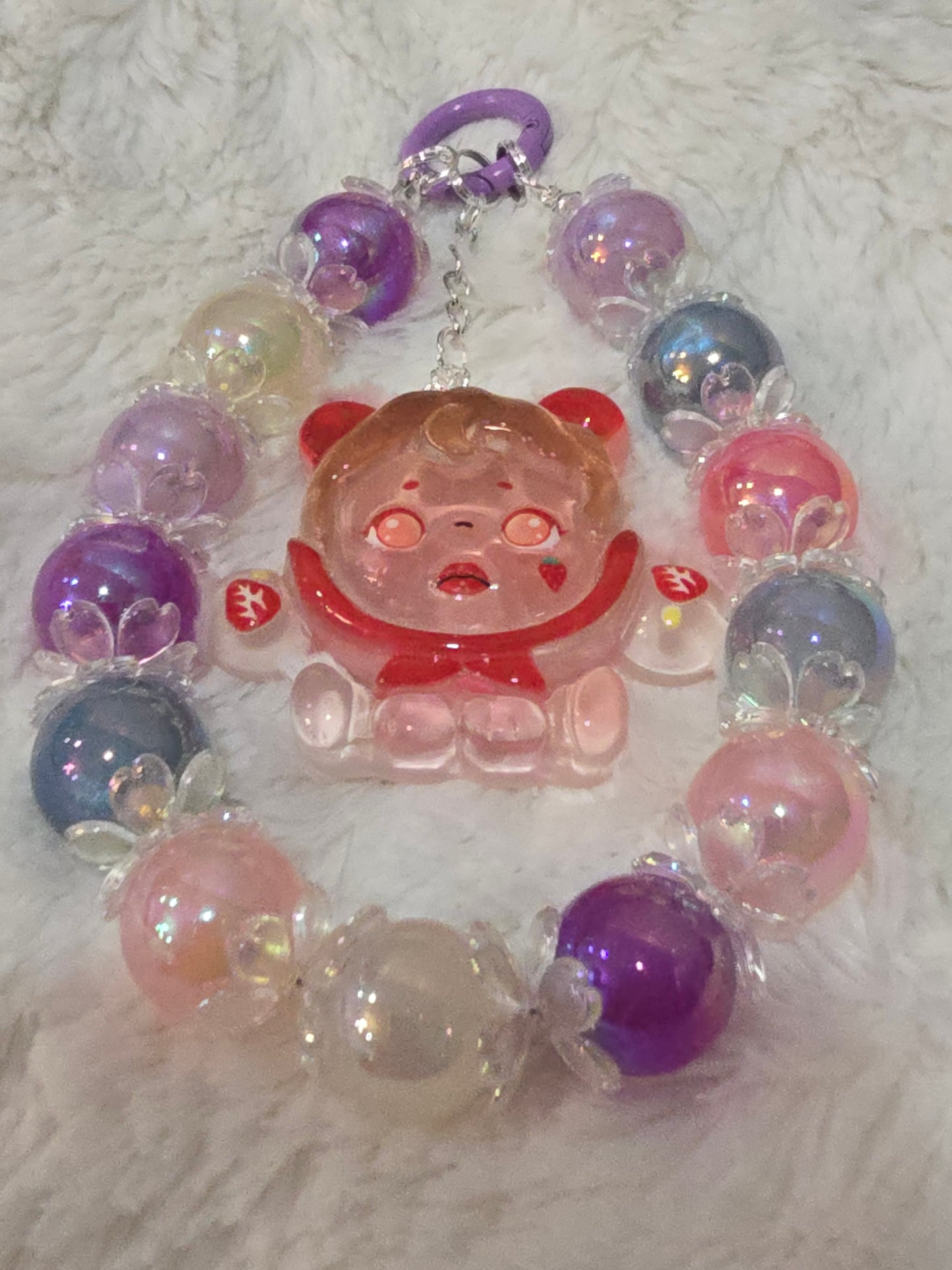 SP red luminous clear phone chain/car chain