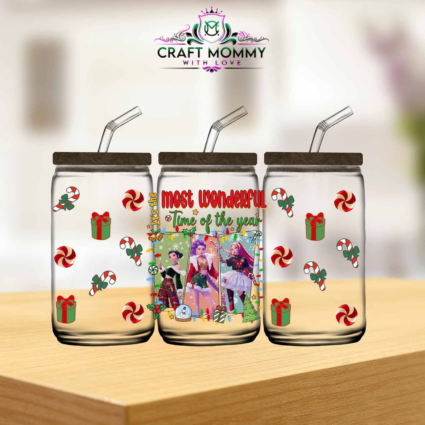 Kpop Demon Hunter Christmas Collection 16oz -UV DTF Wrap