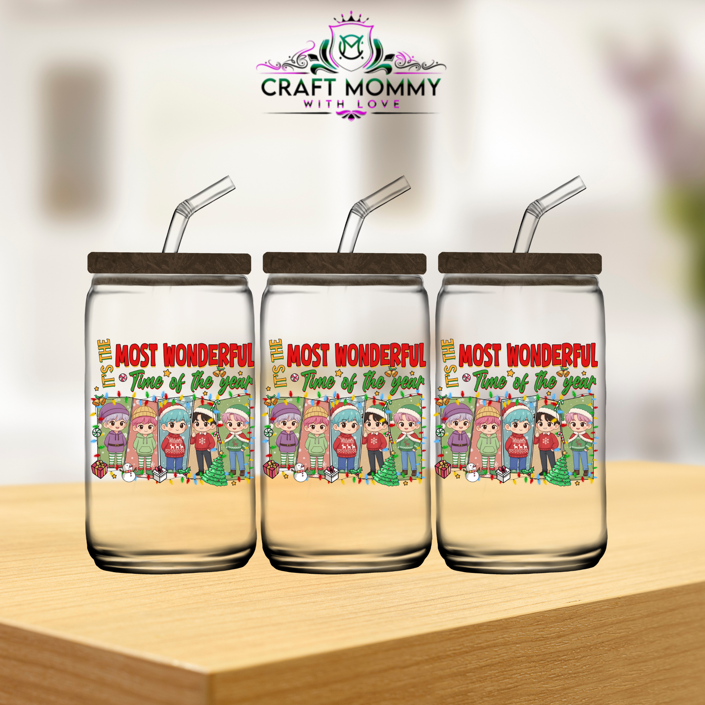 Kpop Demon Hunter Christmas Collection 16oz -UV DTF Wrap