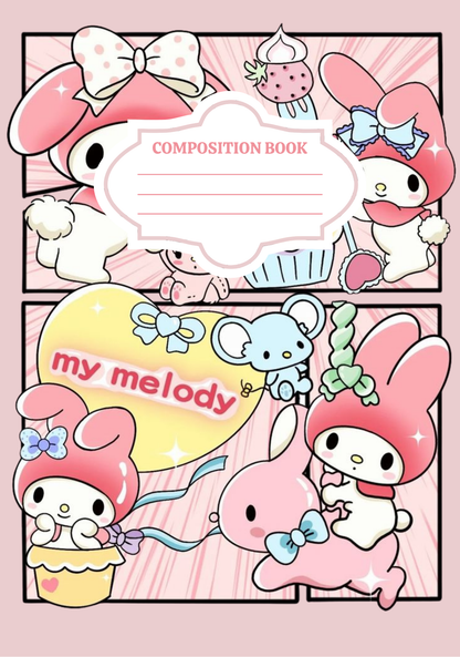 My MelodY- Composition book vinyl sticker (front and back)