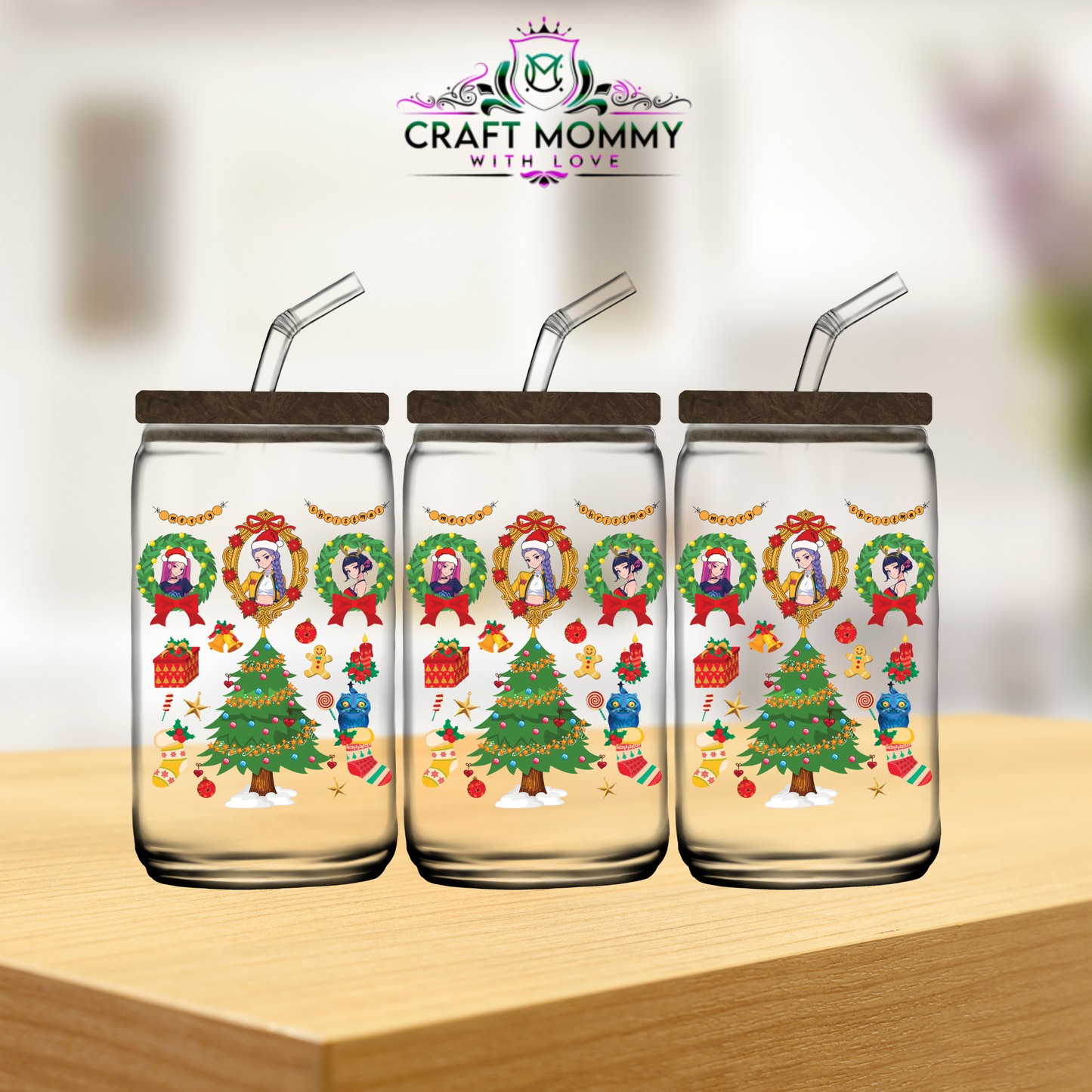 Kpop Demon Hunter Christmas Collection 16oz -UV DTF Wrap