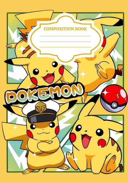 Pokemon- Composition book vinyl sticker (front and back)