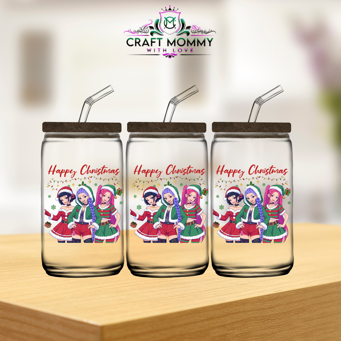 Kpop Demon Hunter Christmas Collection 16oz -UV DTF Wrap