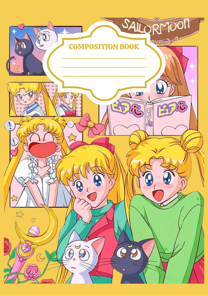 Sailor Moon- Composition book vinyl sticker (front and back)