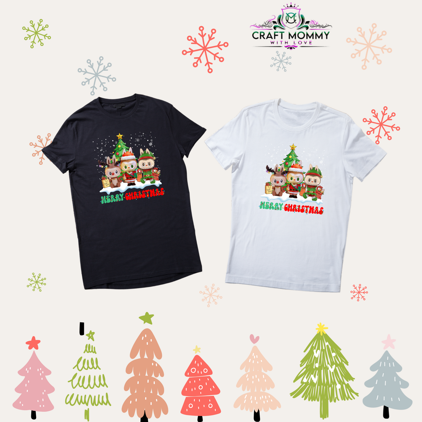 La bubu Christmas design # 002 (DTF Transfer/Iron on)