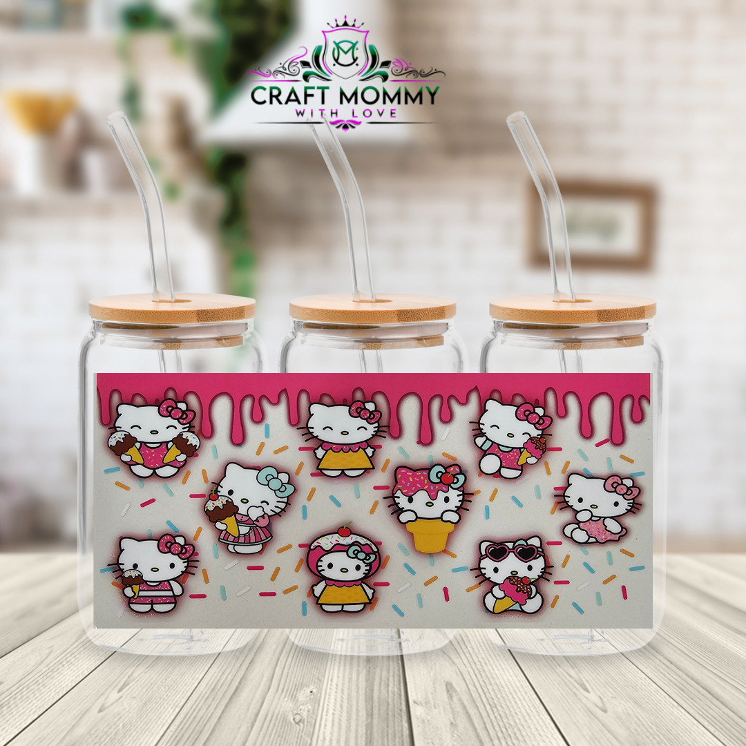 Sanrio Hello Kitty Drip- UV DTF Wrap 16 oz