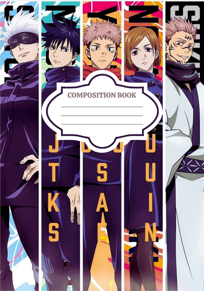 Jujutsu- Composition book vinyl sticker (front and back)