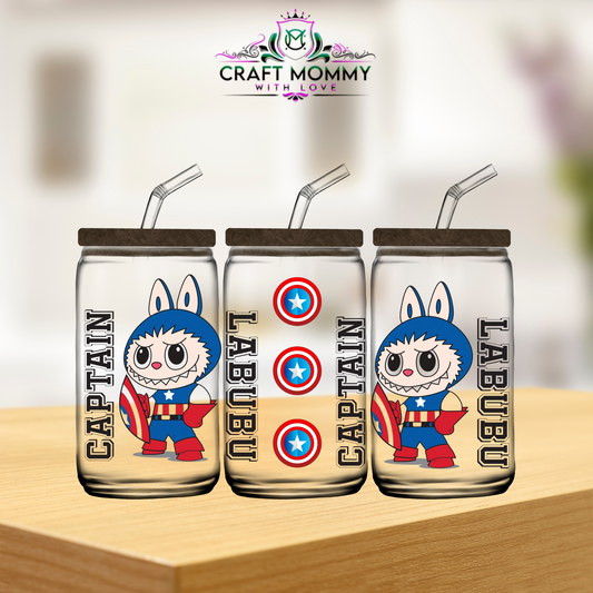 Captain Labubu Style 001-  UV DTF WRAP 16oz