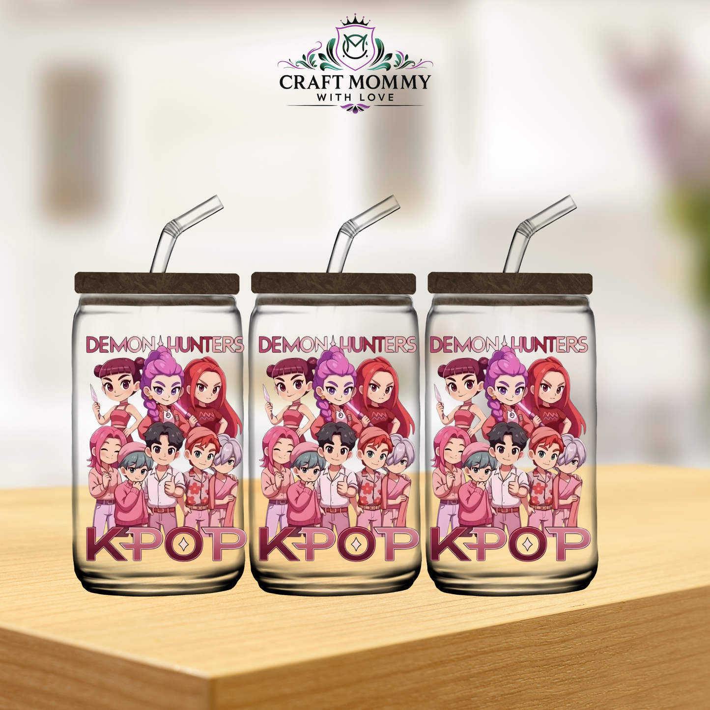 Kpop Demon Hunter Valentines 16oz -UV DTF Wrap