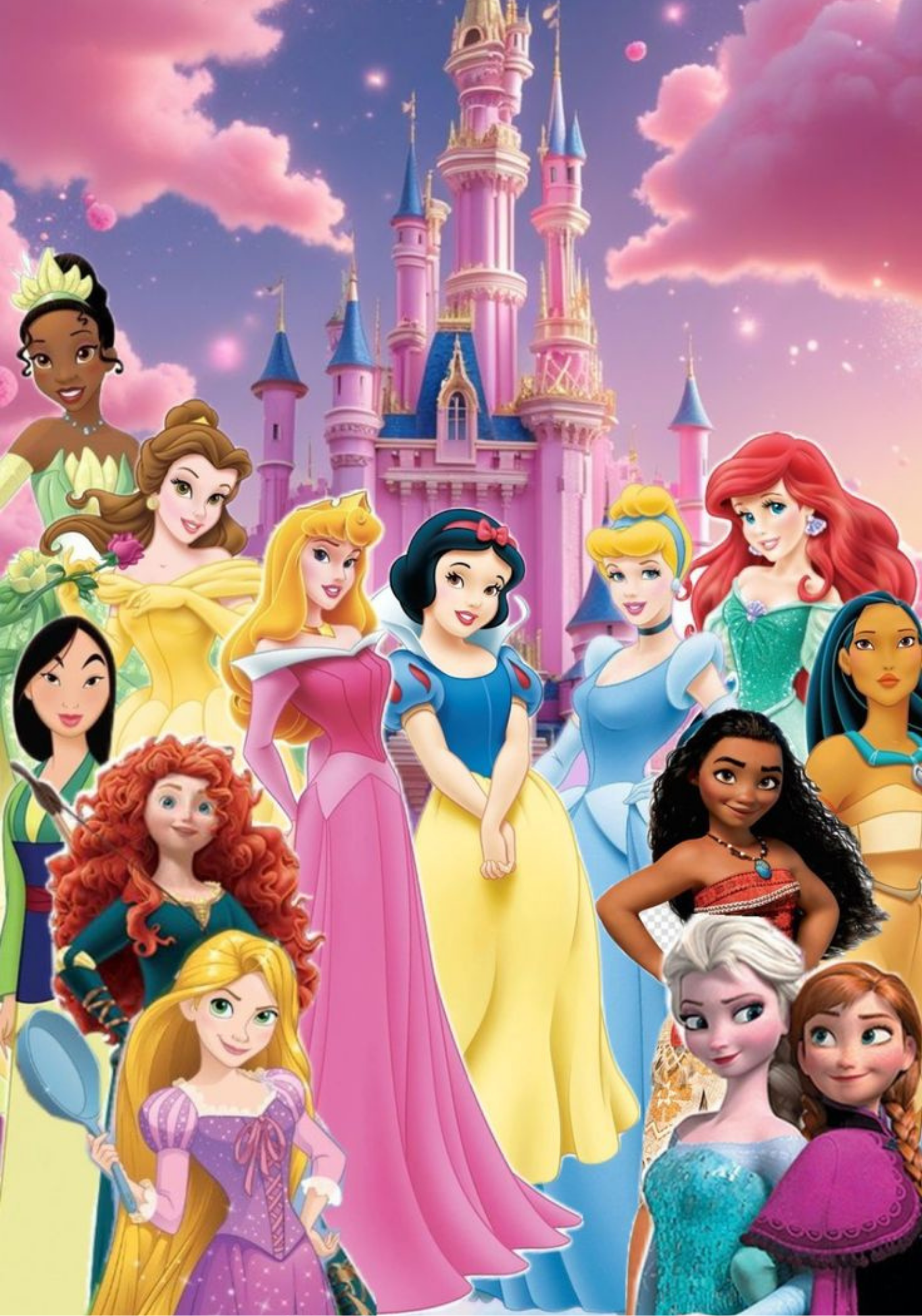 Princesses- Composition book vinyl sticker (front and back)