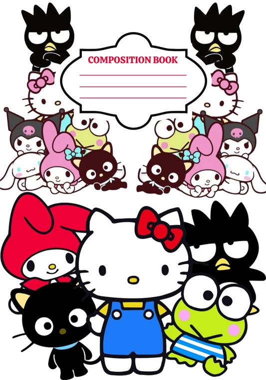 SanRiO - Composition book vinyl sticker (front and back)