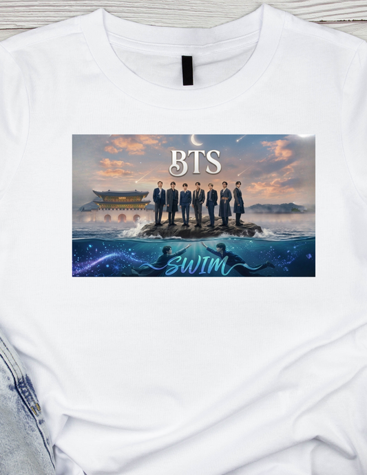 BTS Swim with background -DTF TRANSFER Prints  10 x 5 inches